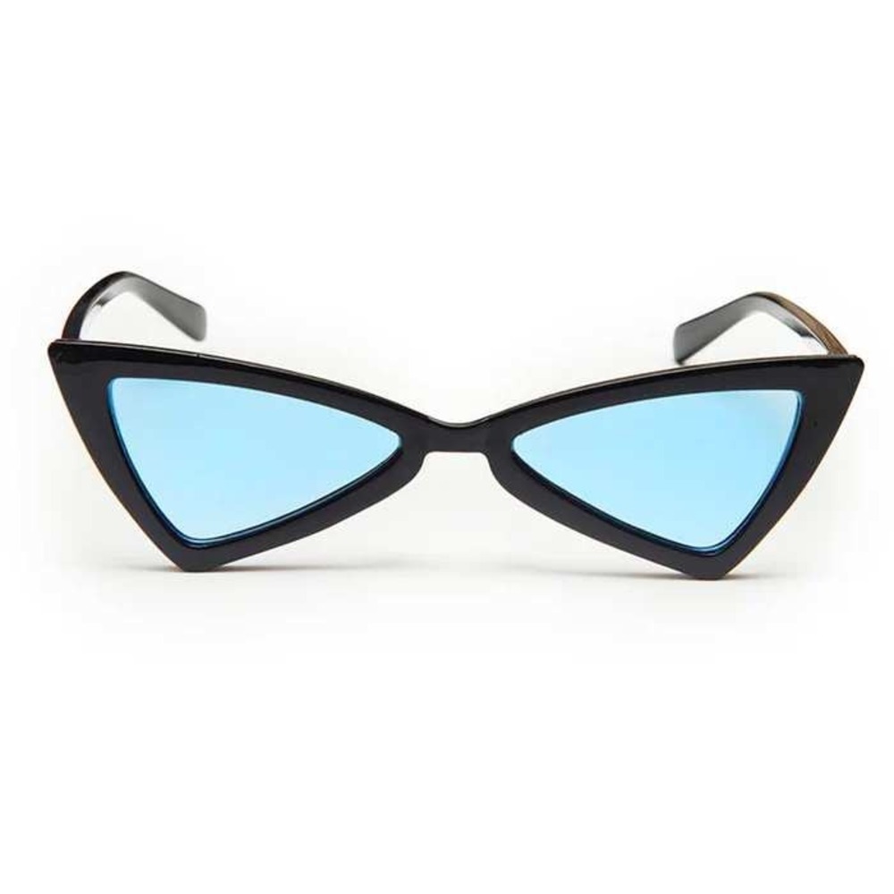 Cat Eye Sunglasses Women Fashion Trendy Blue Lens Triangle Frame Festival Hippie